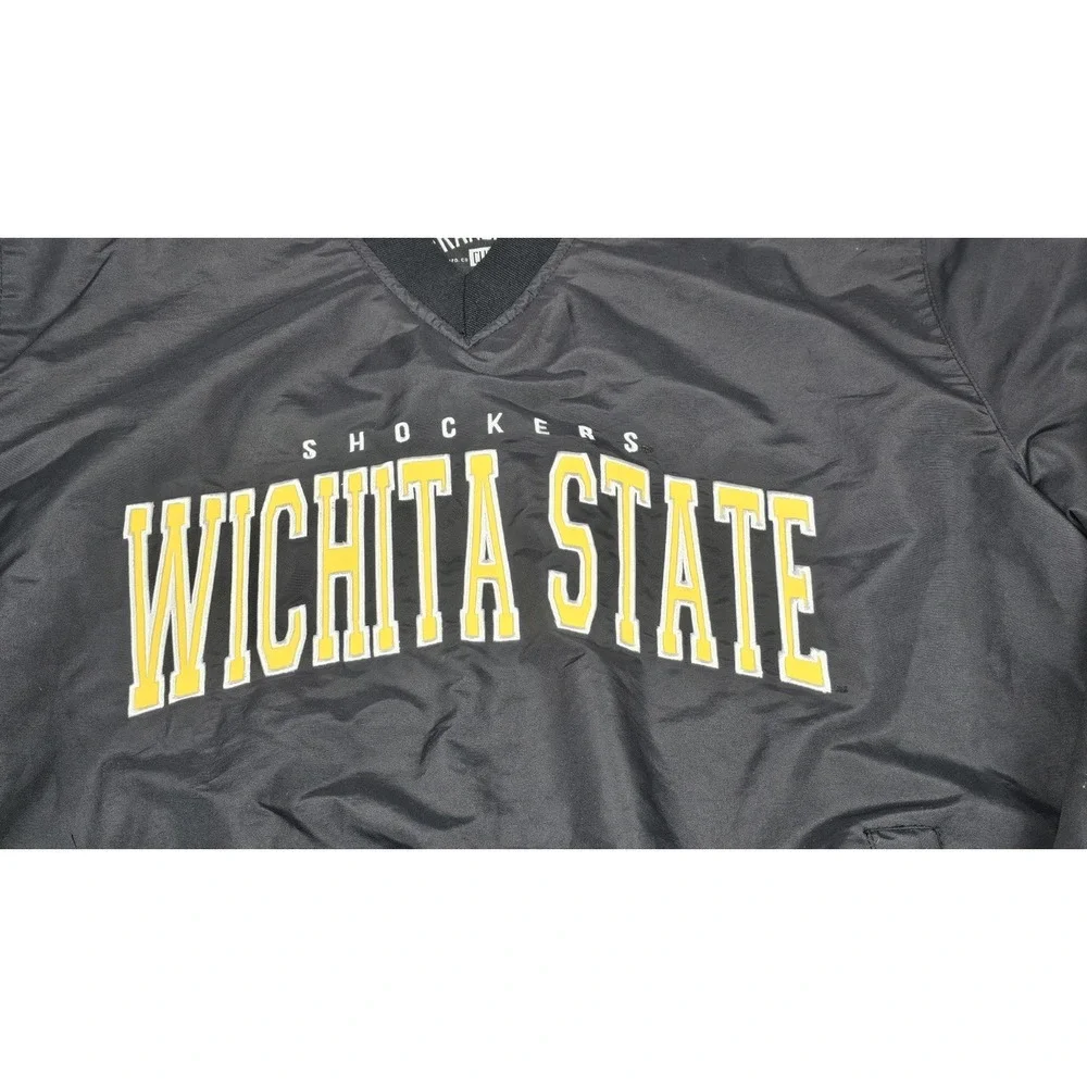 VTG Franchise Club Wichita State Shockers Pullover‎ Mens Small Black Windbreaker